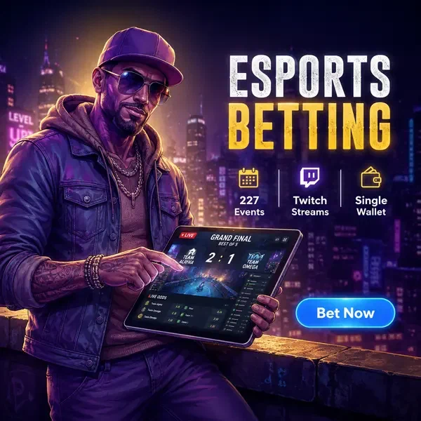 Guida esport BroWinner Sports Betting che trasmette partite live su tetto futuristico